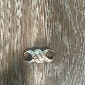 Rose gold over sterling silver with diamond accents slider for necklace.